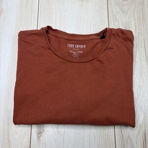 Todd Snyder Men's Premium Jersey T Shirt Size Large Orange 100% Cotton Stretch